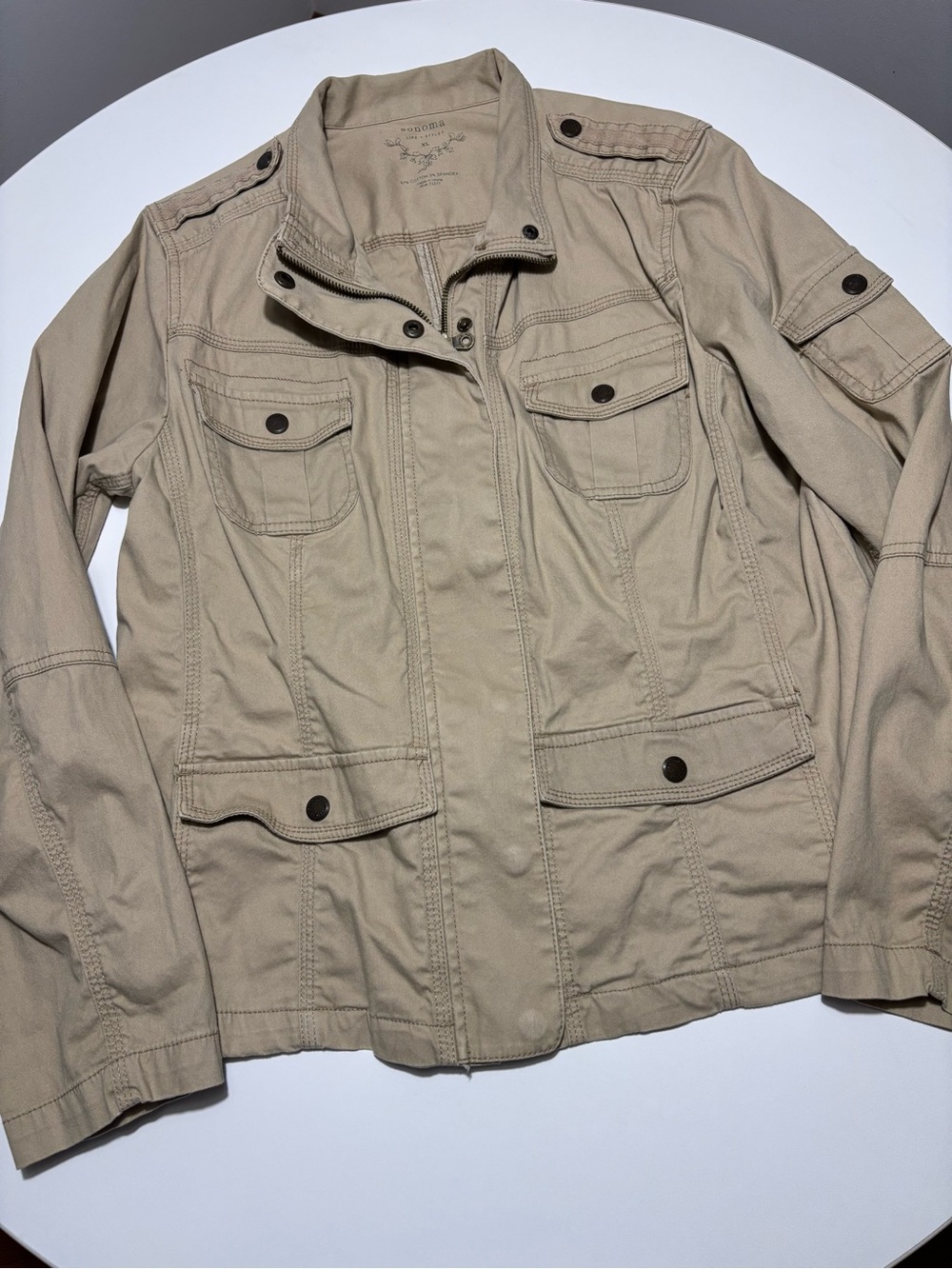 Sonoma Tan / Beige Cotton Utility Cargo Jacket